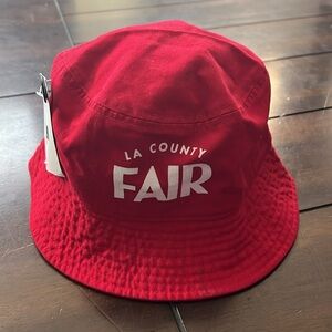 LA County Fair Red Bucket Hat Adult S/M NWT